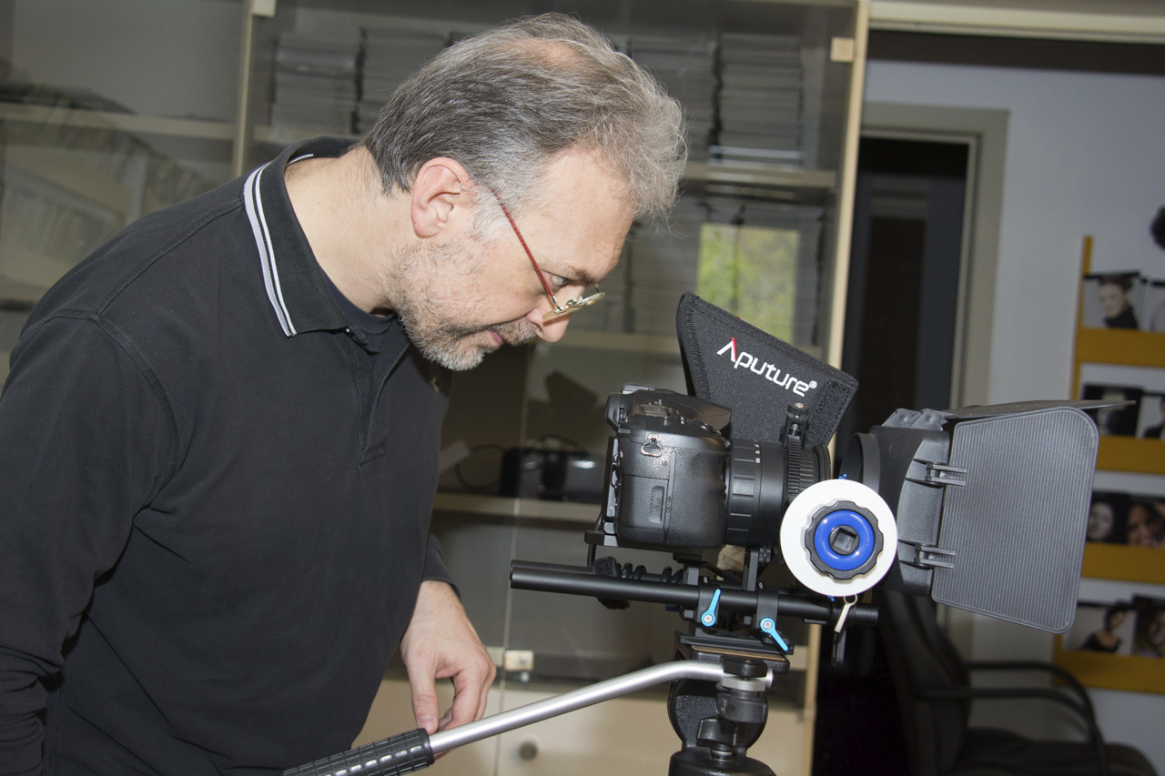 Fabrizio Maddalena sul set di un film