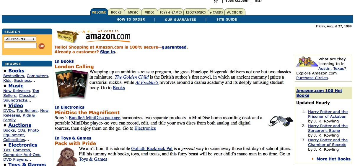 Amazon nel 1999